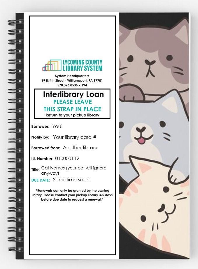 example interlibrary loan book with cats on the cover