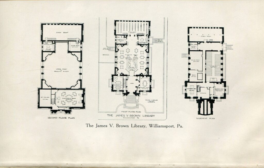 historical floor plans of the library