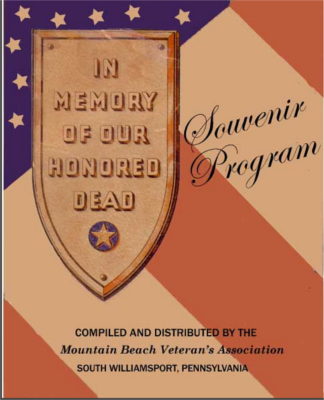 front of the memorial souvenir program