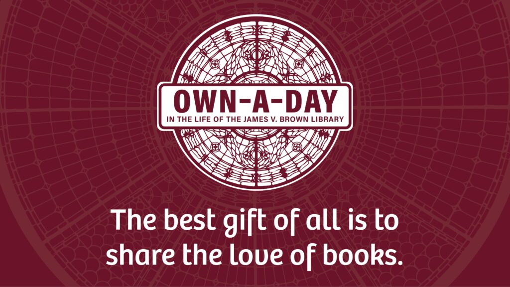 banner advertising the j v brown own a day ystem