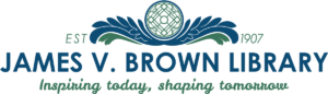 logo for the james v. brown library