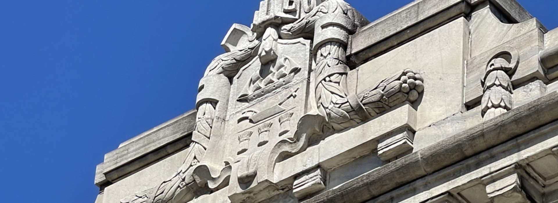 view of some of the external architecture of the library